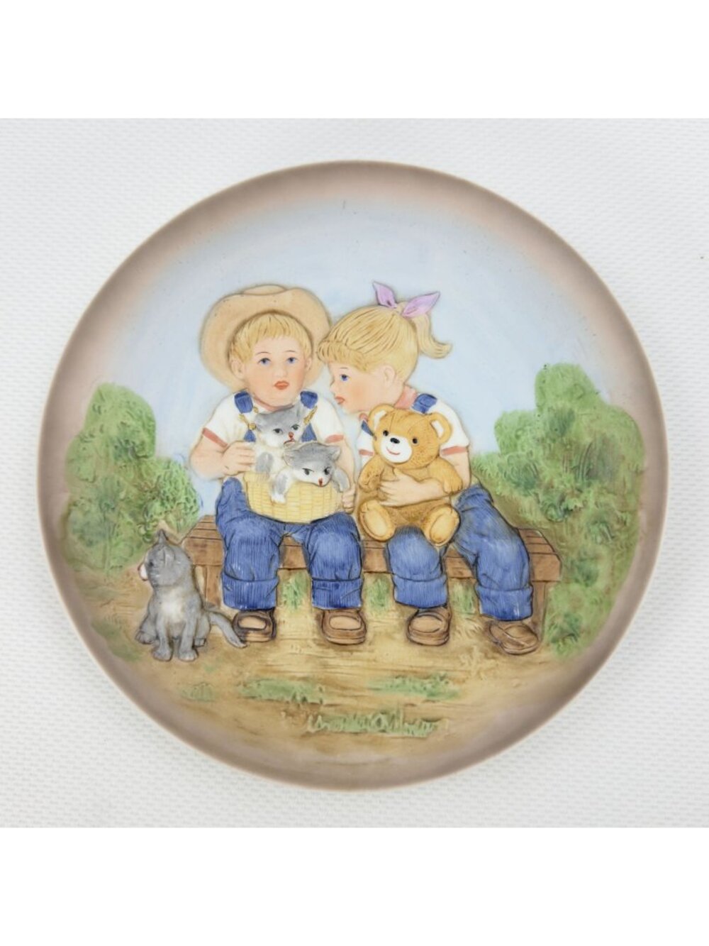 Vtg 1985 Homco "Denim Days" Collectors Plate Home Interiors 1505 Porcelain 7.75"